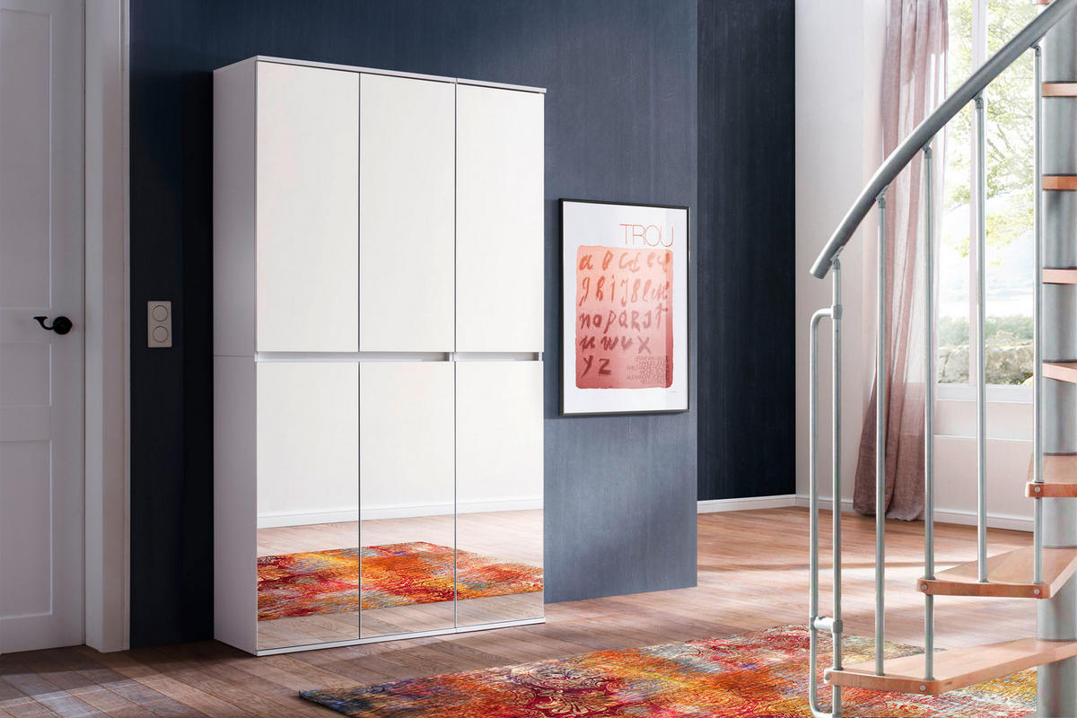 GARDEROBENSCHRANK weiß - Weiß, Holzwerkstoff (111/191/34cm) - ebuy24