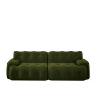 2-SITZER SOFA Grün mit Knopfverzierung und Armlehnen - Dunkelgrün, Textil (224/66/104cm) - WISHDOR