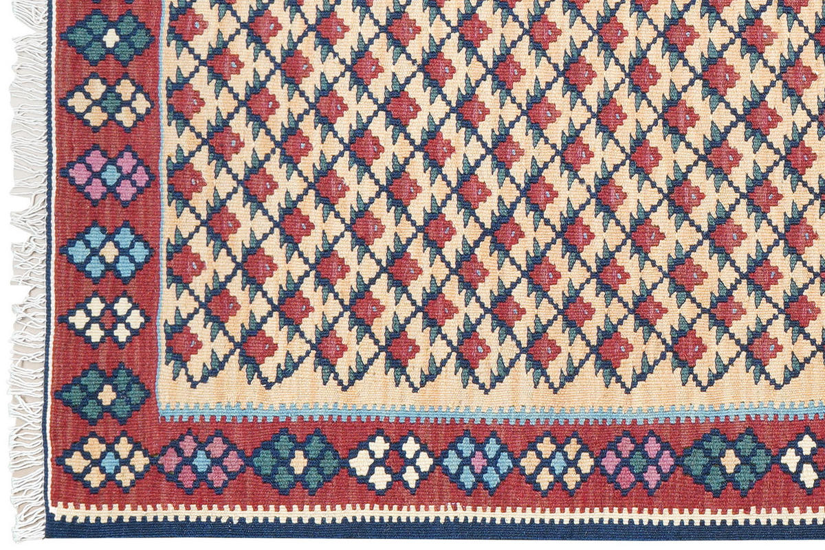 HANDWEBTEPPICH Kelim Senneh Mehrfarbig 146/100 cm Schurwolle - Multicolor, Textil (100/146cm) - Looma