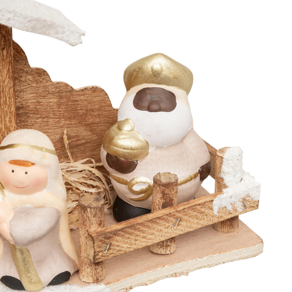 WEIHNACHTSKRIPPE 7 Figuren 33/16 cm - Multicolor, Holzwerkstoff (10.5/16/33cm) - Atmosphera Createur d´interieur