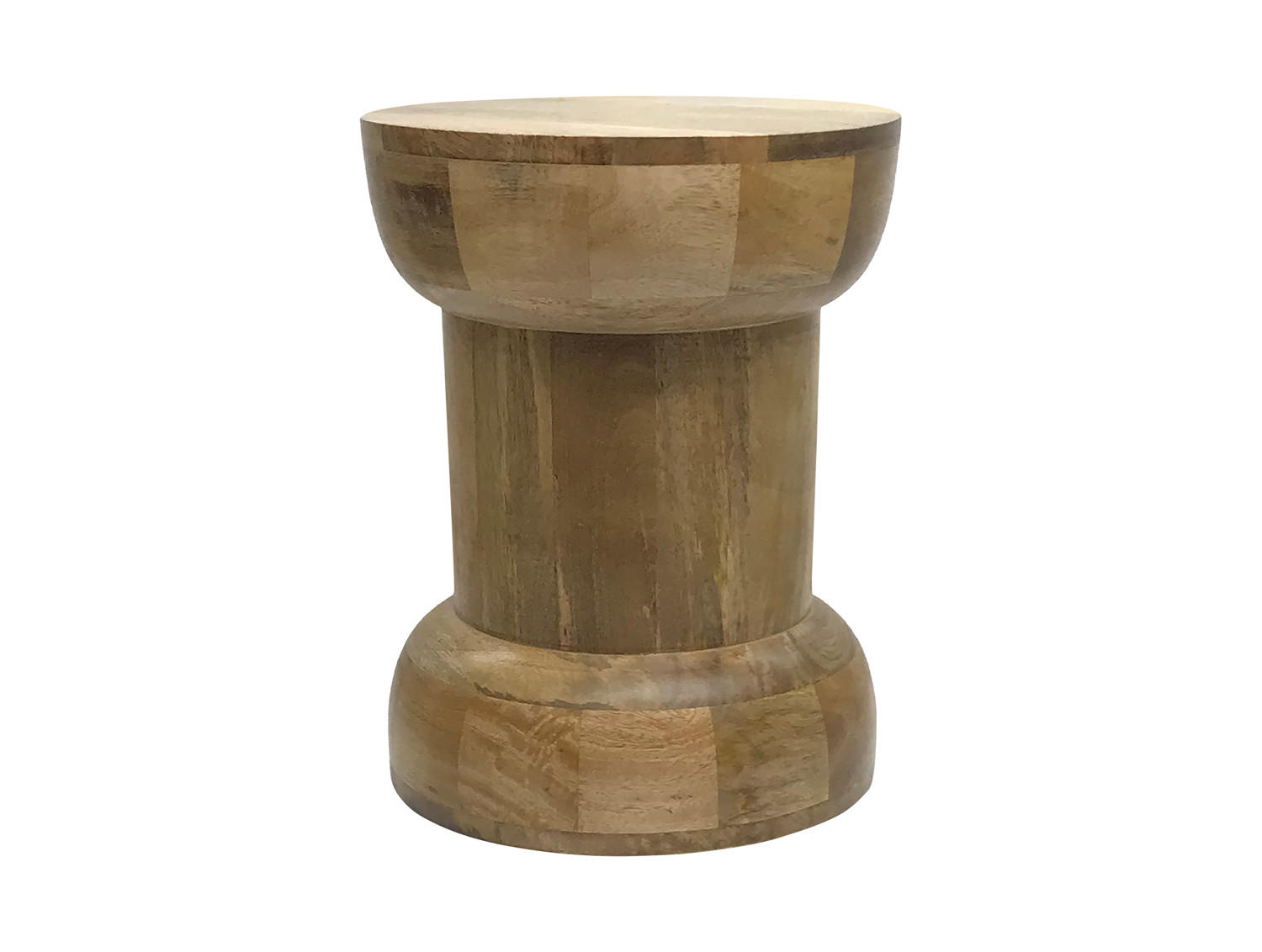 HOCKER Decente Orange Ø35/45.5 cm - Beige, Holz (35/45.5/35cm) - Leitmotiv