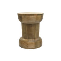 HOCKER Decente Orange Ø35/45.5 cm - Beige, Holz (35/45.5/35cm) - Leitmotiv