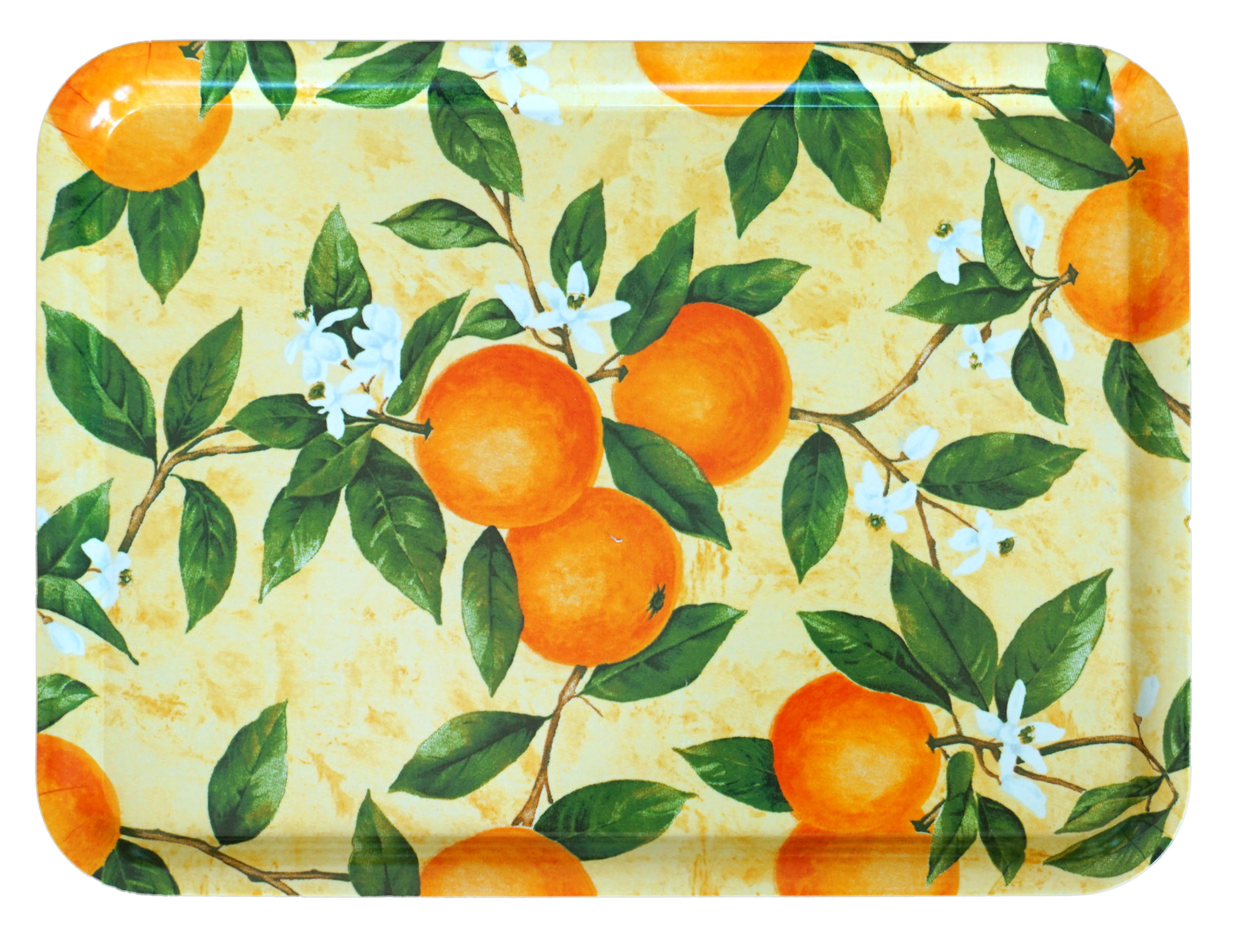 TABLETT Orangenhain, rechteckige Melamin Serviertablett 50x37 cm - Orange, Kunststoff (37/2/50cm) - Lashuma