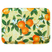 TABLETT Orangenhain, rechteckige Melamin Serviertablett 50x37 cm - Orange, Kunststoff (37/2/50cm) - Lashuma
