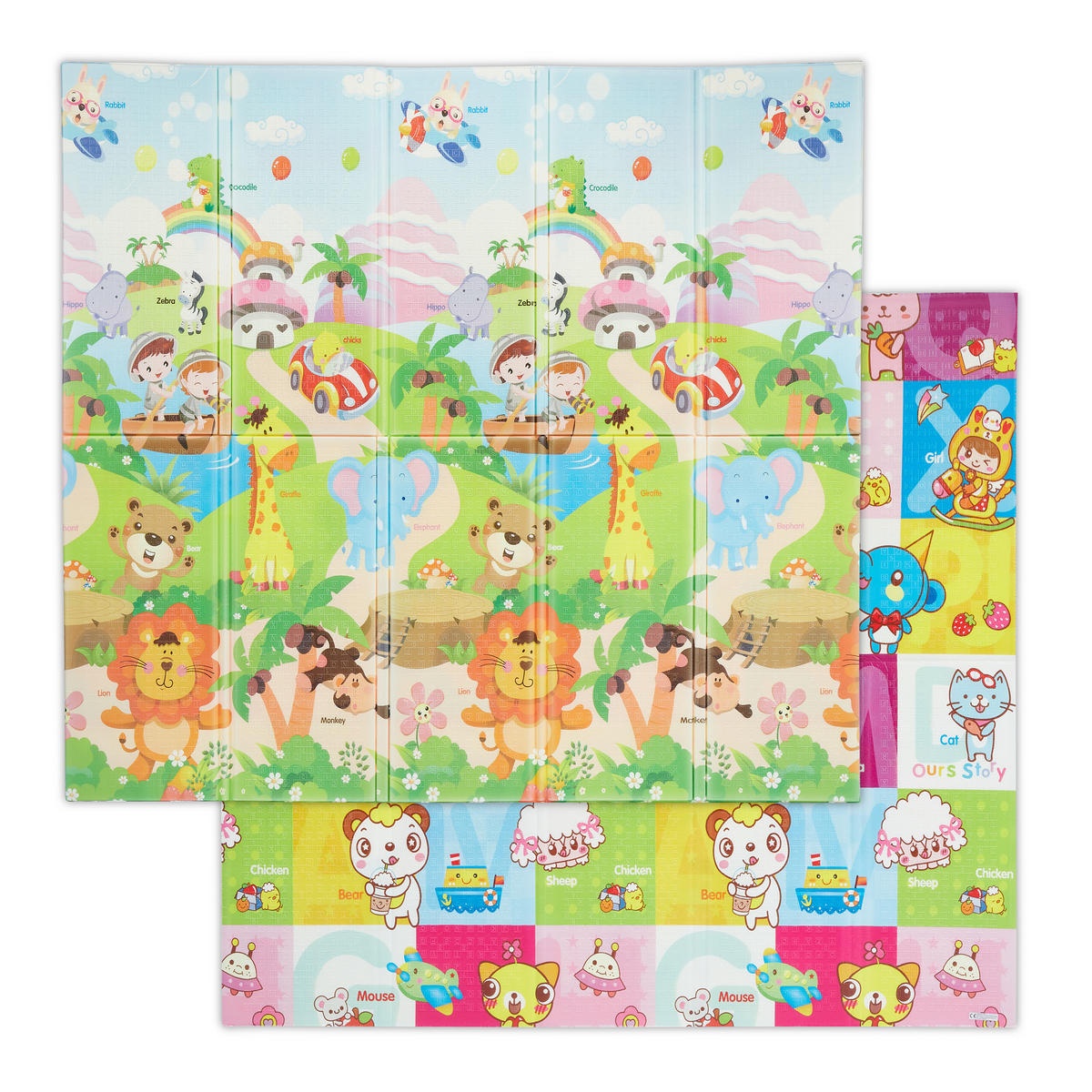 SPIELMATTE - Multicolor, Kunststoff/Textil (195/175cm) - Relaxdays