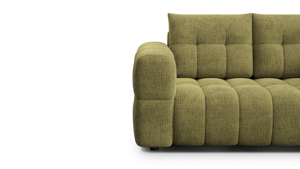 SOFA CLOUDI 2-Sitzer, olivgrün - Schwarz/Olivgrün, Holz/Textil (181/89/104cm) - Courtois Laville