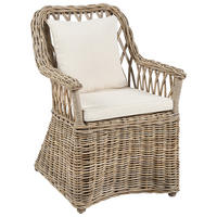 GARTENSESSEL Beige Maros II - Beige/Naturfarben, Naturmaterialen (53/90/70cm) - Beliani
