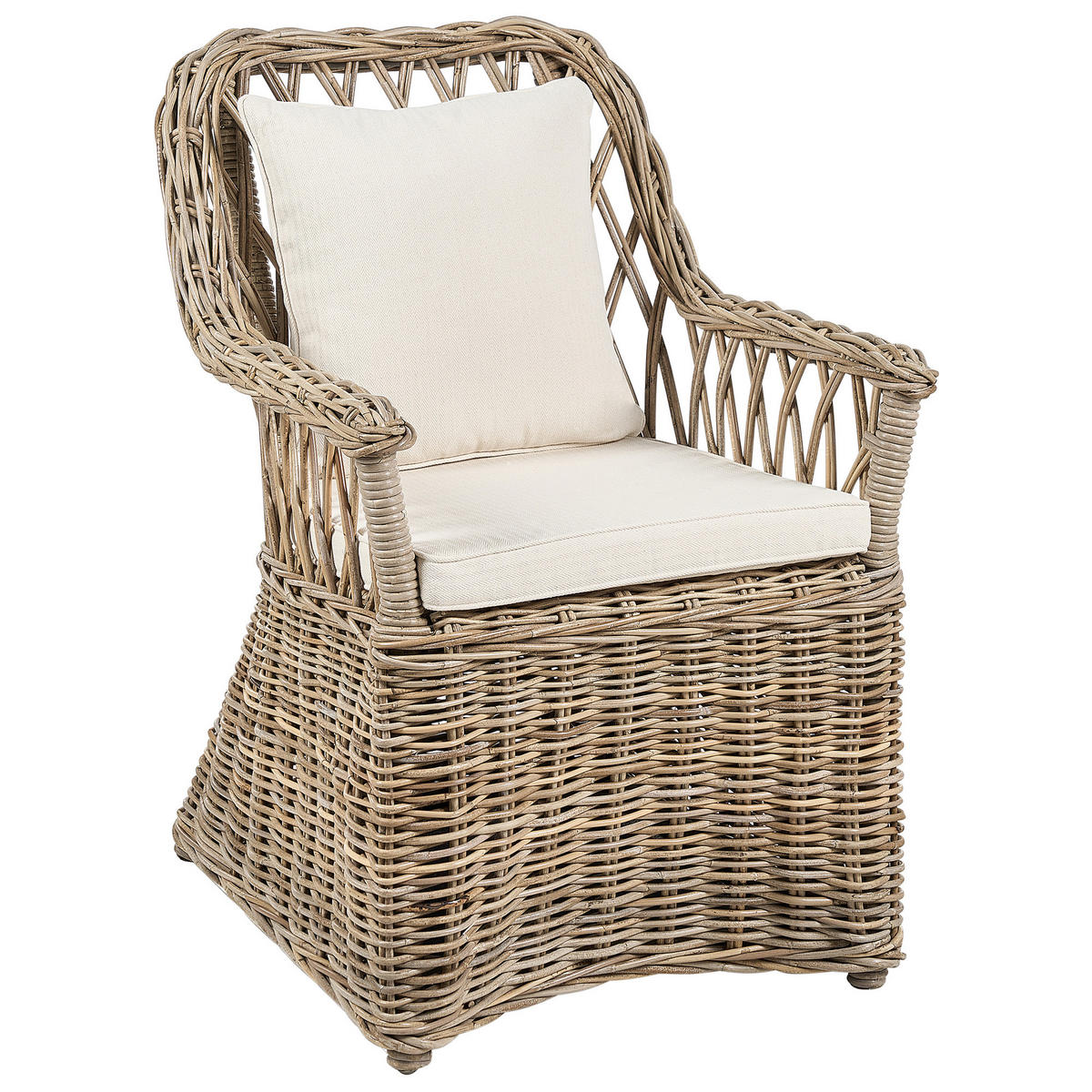 GARTENSESSEL 2er Set Beige Maros II - Beige/Naturfarben, Naturmaterialien (53/90/70cm) - Beliani