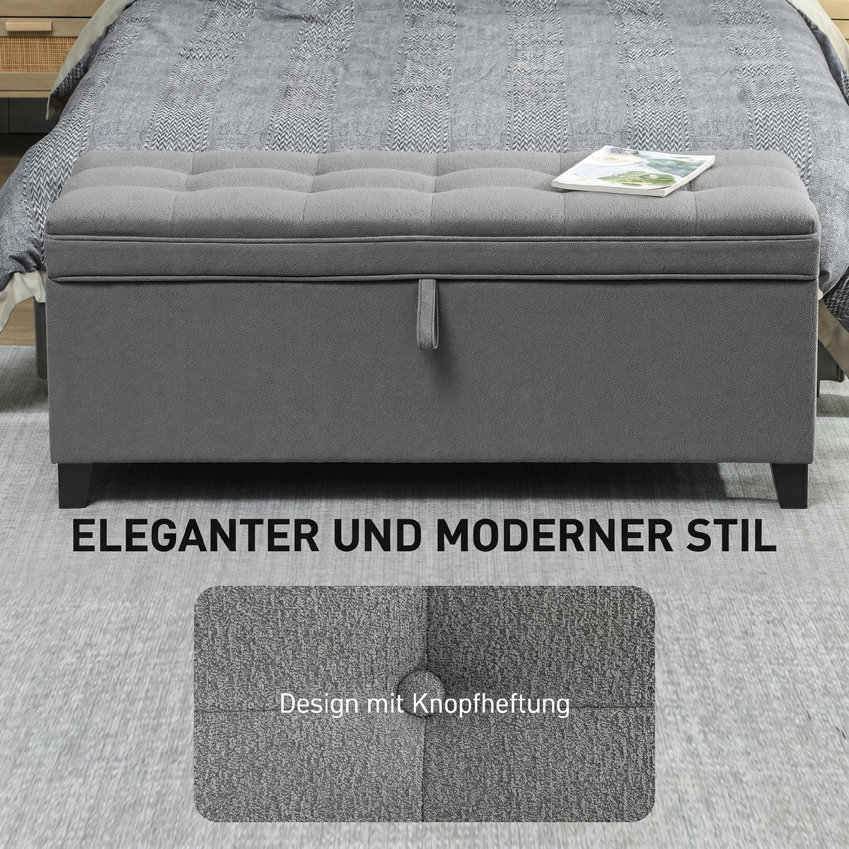 SITZBANK Polyester Dunkelgrau - Dunkelgrau, Holzwerkstoff/Textil (40/48/120cm) - HOMCOM