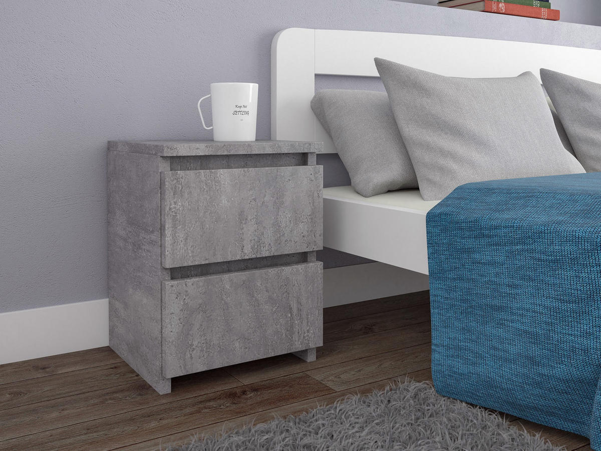 NACHTTISCH bella2 beton - Grau, Holzwerkstoff (30/40/30cm) - roe furniture