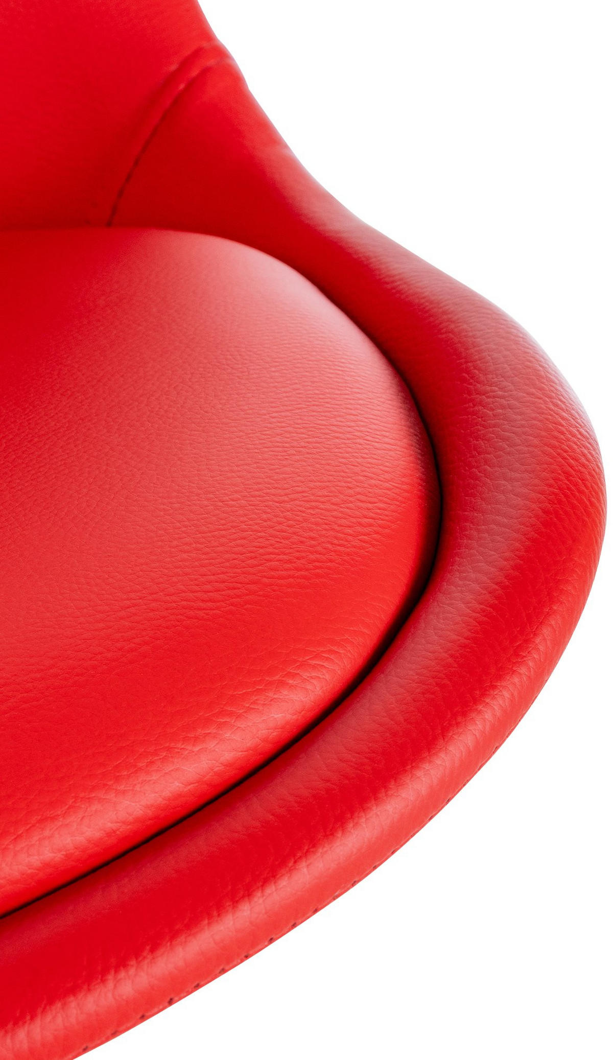 STUHL Lederlook rot - Eukalyptusholzfarben/Rot, Holz/Textil (48/81/54cm) - CLP