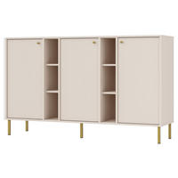 SIDEBOARD Oktio Sandbeige 159 cm - Beige/Goldfarben, Holzwerkstoff/Metall (157.7/95/40.8cm) - Selsey