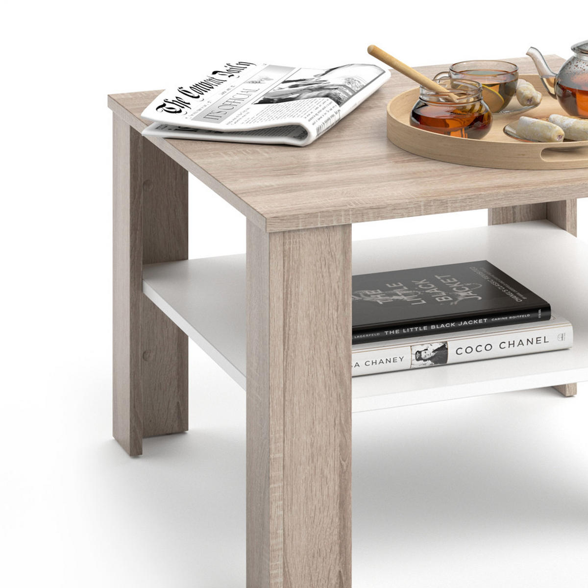 COUCHTISCH Homer Sonoma 60 x 60 cm - Sonoma Eiche, Holzwerkstoff (60/60/42cm) - Vicco