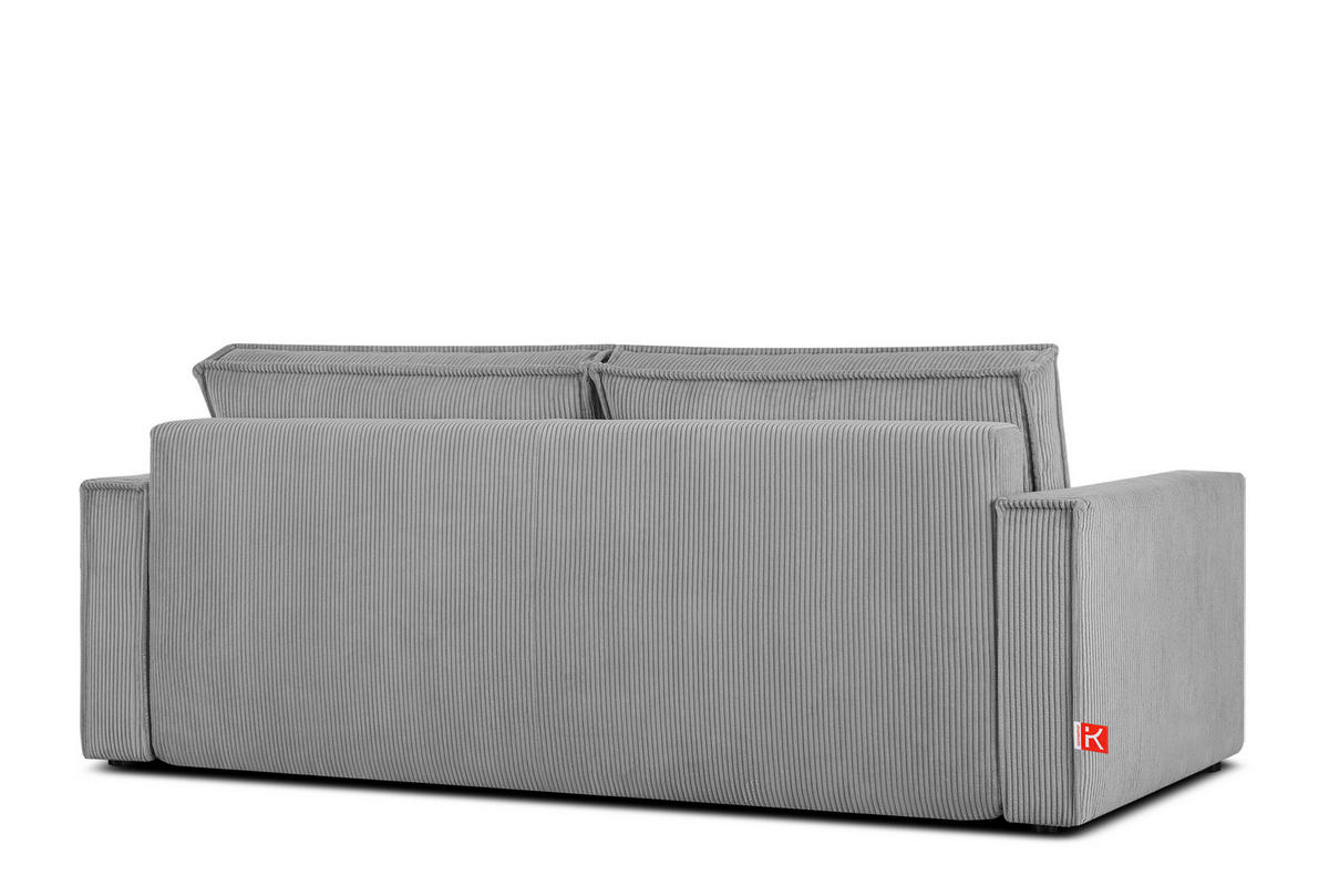 SCHLAFSOFA NAPI in Pet Friendly Cord-Stoff, hellgrau - Hellgrau/Schwarz, Textil (228/89/101cm) - KONSIMO®