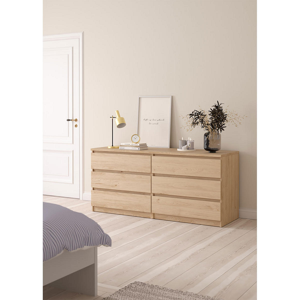 KOMMODE, Naia, Eiche, Holzwerkstoff, 154 x 50 x 68 cm - Eichefarben, Holzwerkstoff (154/68/50cm) - ebuy24