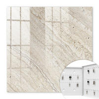 SCHLÜSSELBOX Weiß 30x30 cm – Türöffnung nach rechts - Heller Marmor - Beige, Metall (30/30/5cm) - TULUP