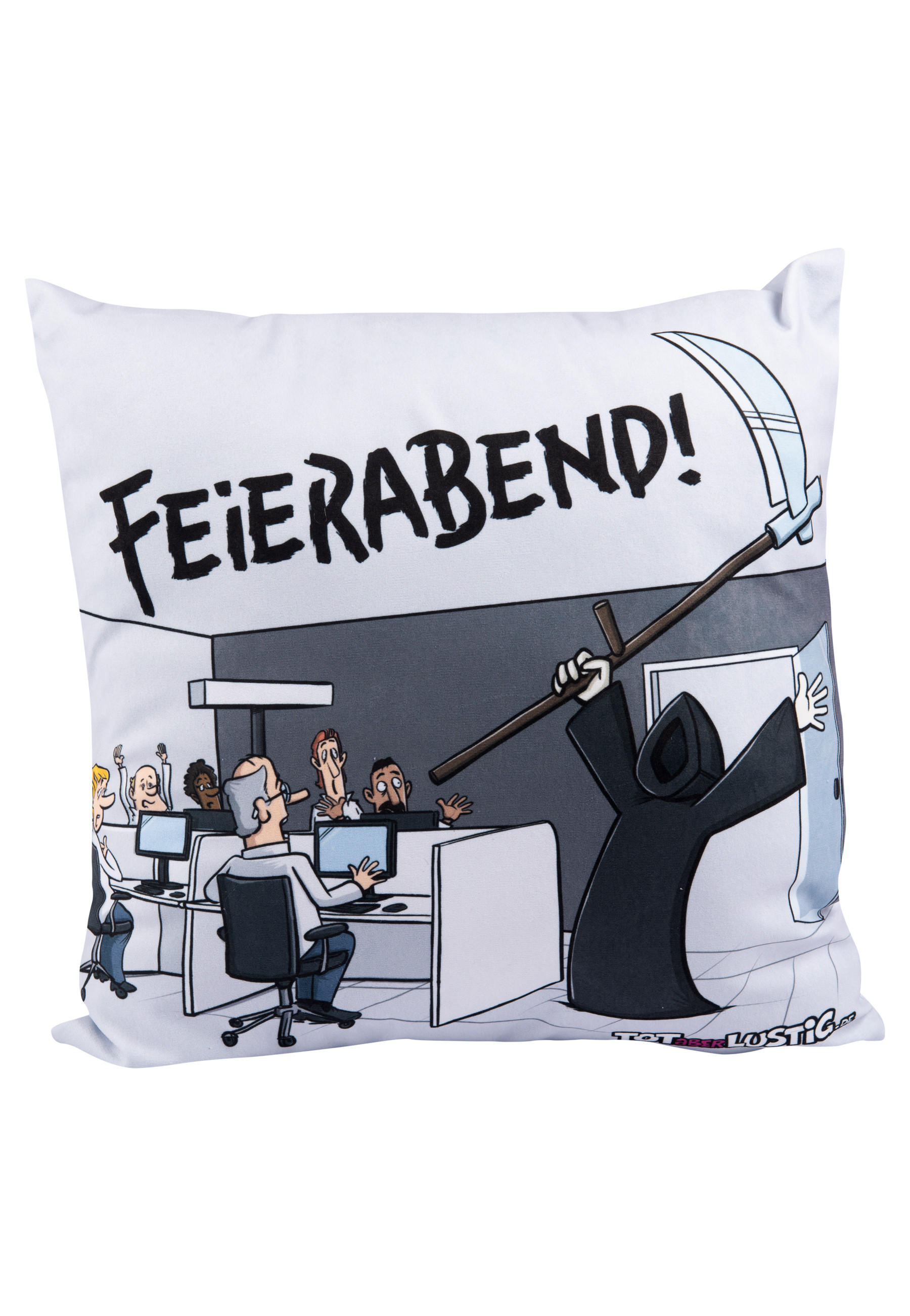 ZIERKISSEN Tod aber Lustig Grau 40 x 40 cm - Grau, Textil (40/40cm) - United Labels