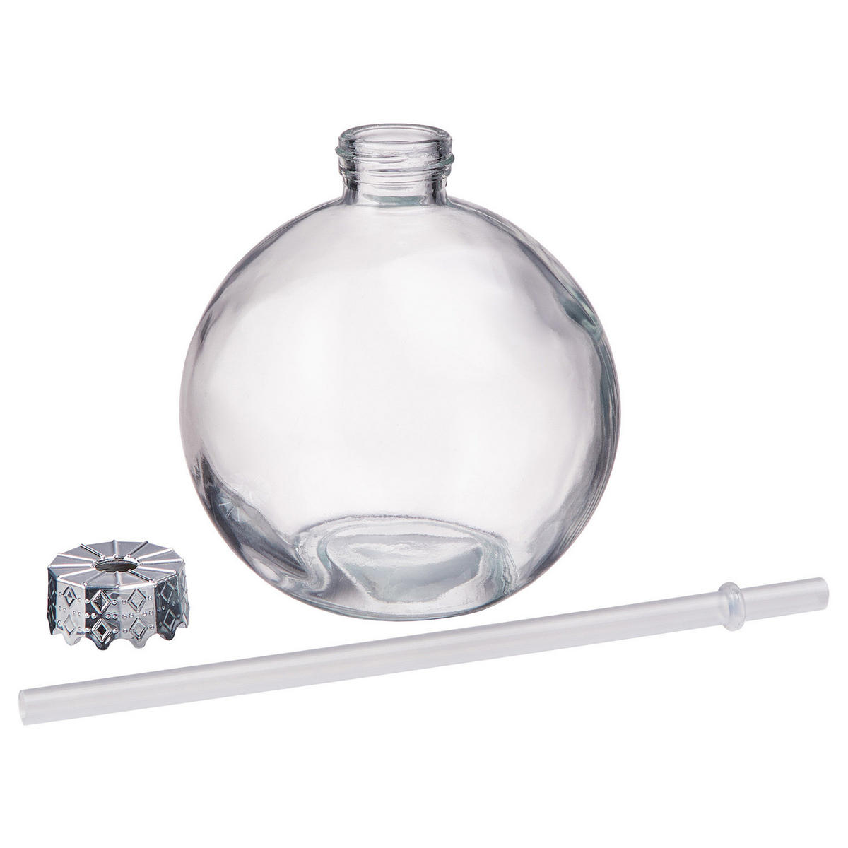 TRINKGLAS (6er-Set) Santa's Bubble mit Strohhalm - Transparent, Glas/Kunststoff (0.4L) - Butlers