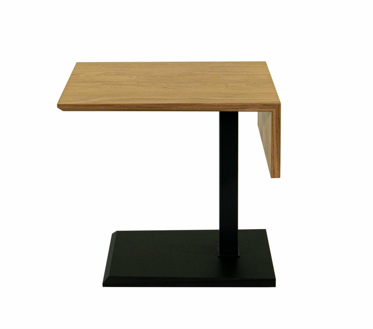 BEISTELLTISCH höhenverstellbar Codi 55x57x47 Furnier Schwarz/Wildeiche - Wildeiche/Schwarz, Glas (55/47/47cm) - 58aufmkessel