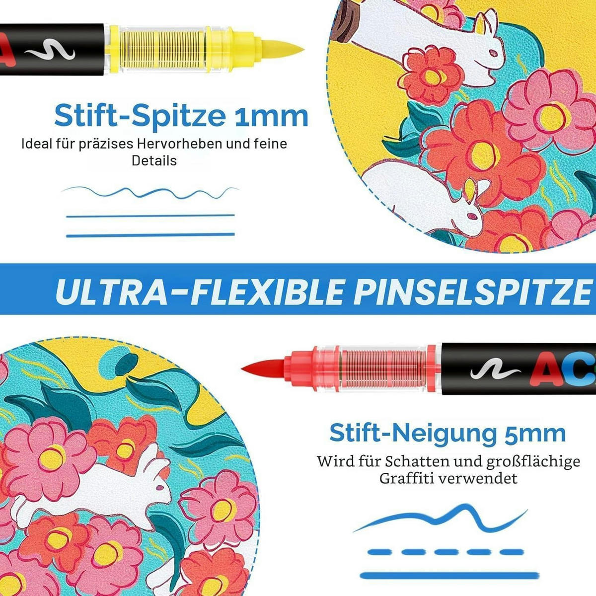 ACRYLMARKER 408-teiliges Set mit weicher Spitze - Multicolor, Kunststoff (10/10/15cm)