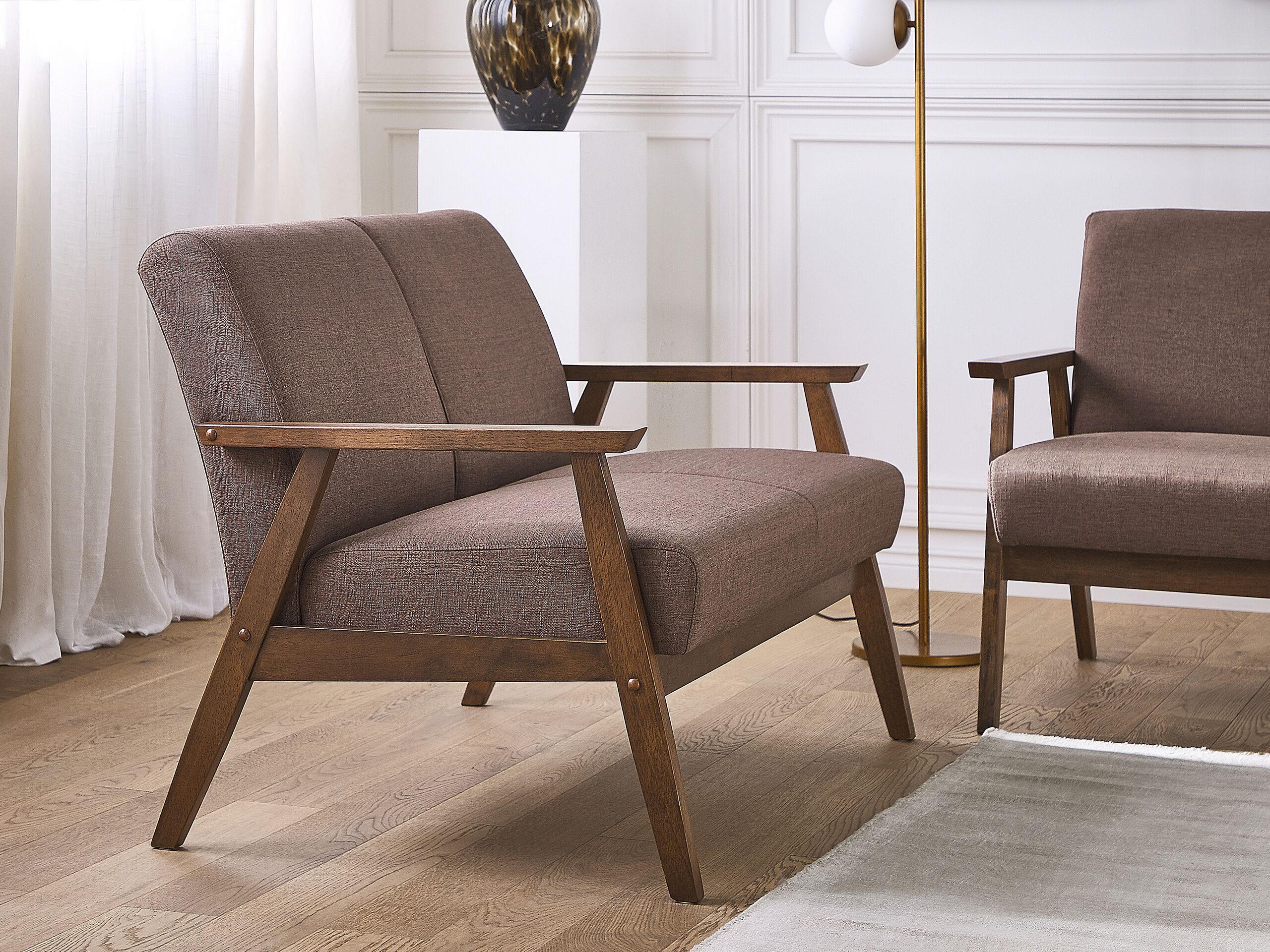 2-SITZER-SOFA Polsterbezug Braun Asnes - Braun, Textil (110/80/80cm) - Beliani