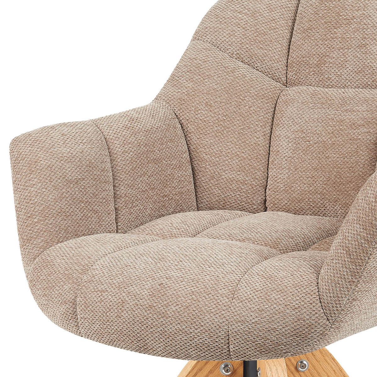 DREHSTUHL Mika-Nele - Honigeiche/Beige, Eichenholz/Holz (65/81/66cm) - DUBI Möbel