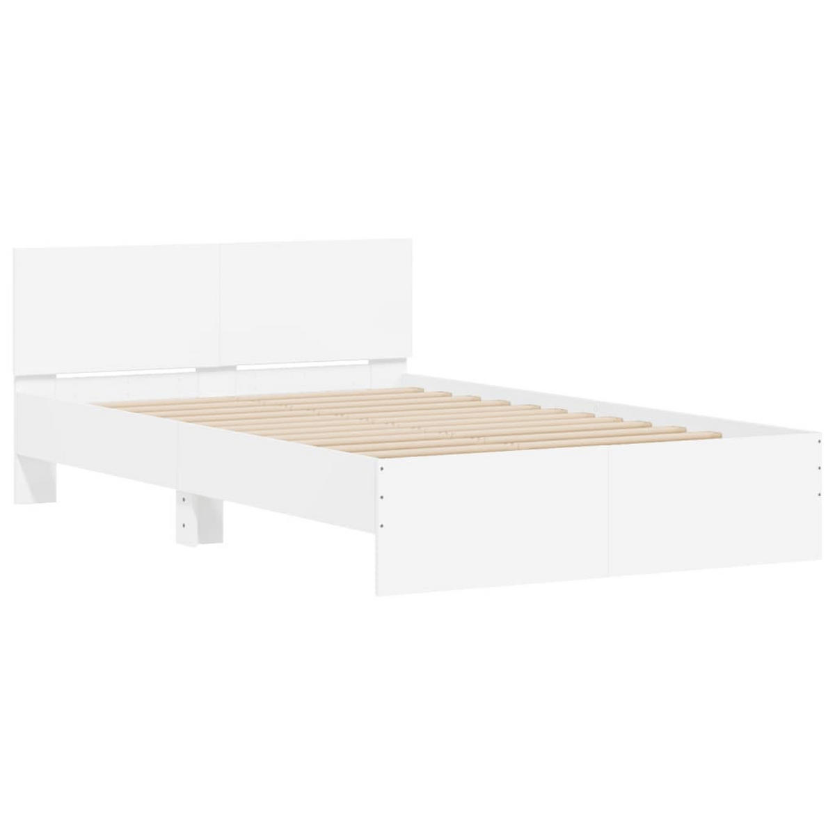 BETTGESTELL mit Kopfteil Weiß 120x200 cm - Weiß, Holzwerkstoff (120/200cm) - furnicato