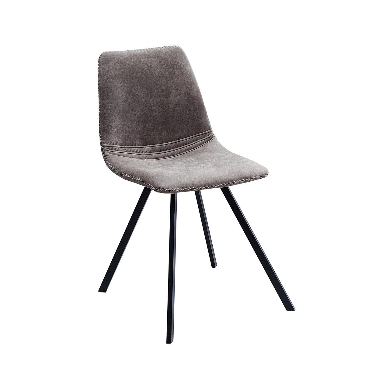 STUHL AMSTERDAM CHAIR Microfaser Grau 85 cm - Taupe/Schwarz, Textil/Metall (47/83/59cm) - riess-ambiente