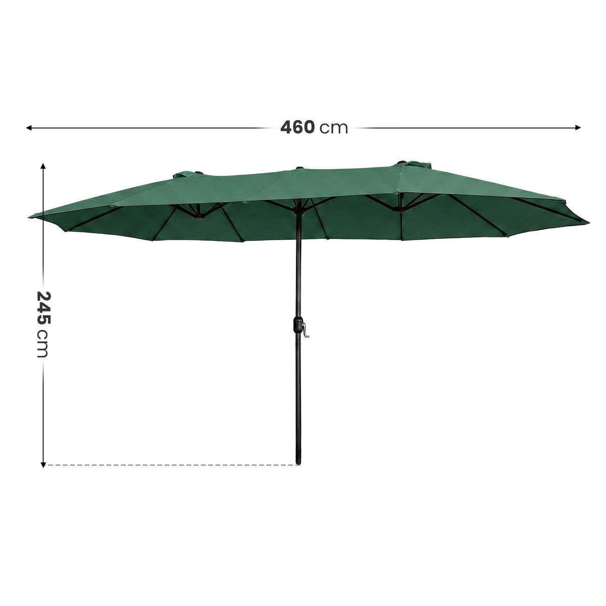 SONNENSCHRIM Grün 245/460 cm - Schwarz/Grün, Metall (460/270cm) - Akord