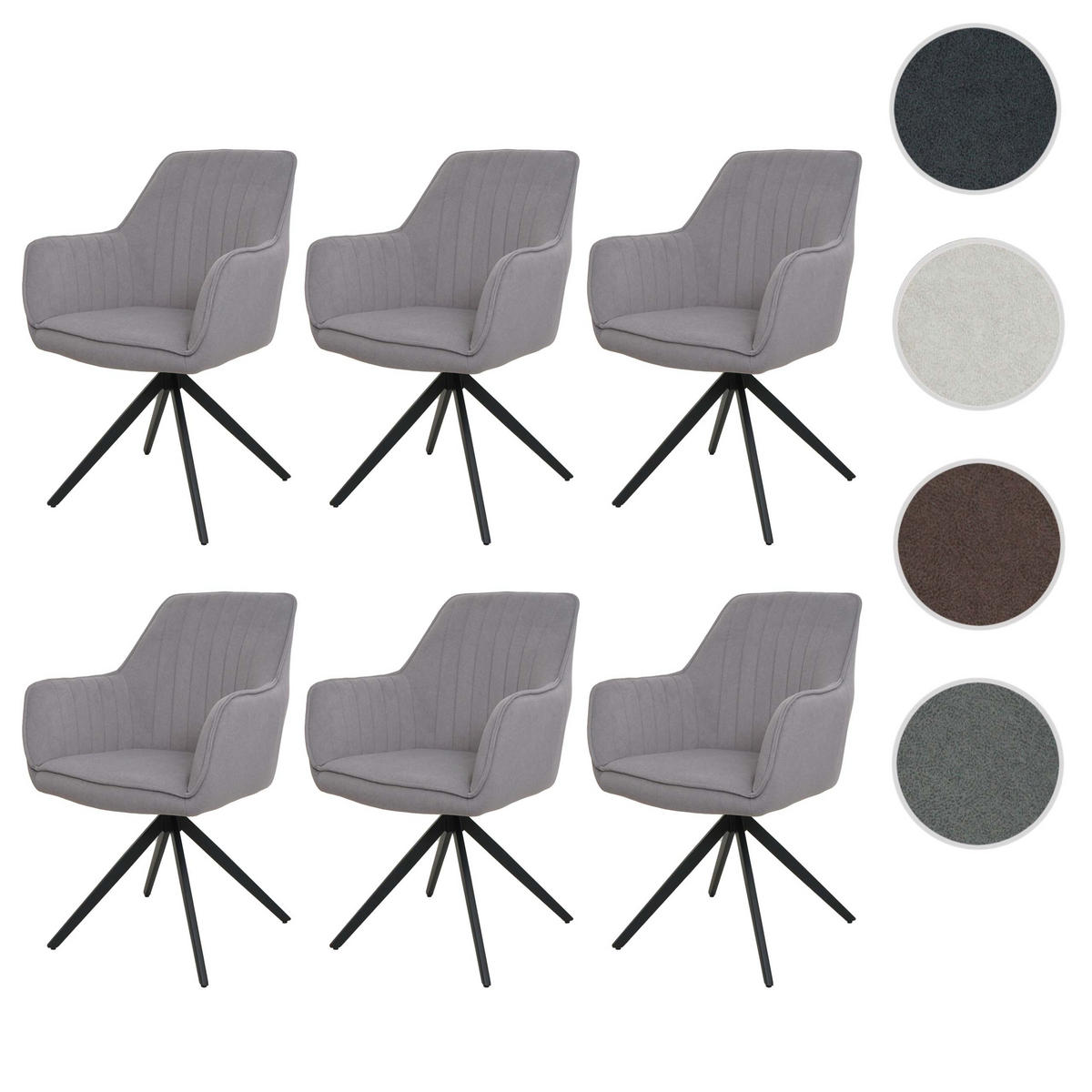 ESSZIMMERSTUHL Hellgrau 6er-Set - Hellgrau, Textil (58/87/55cm) - MCW