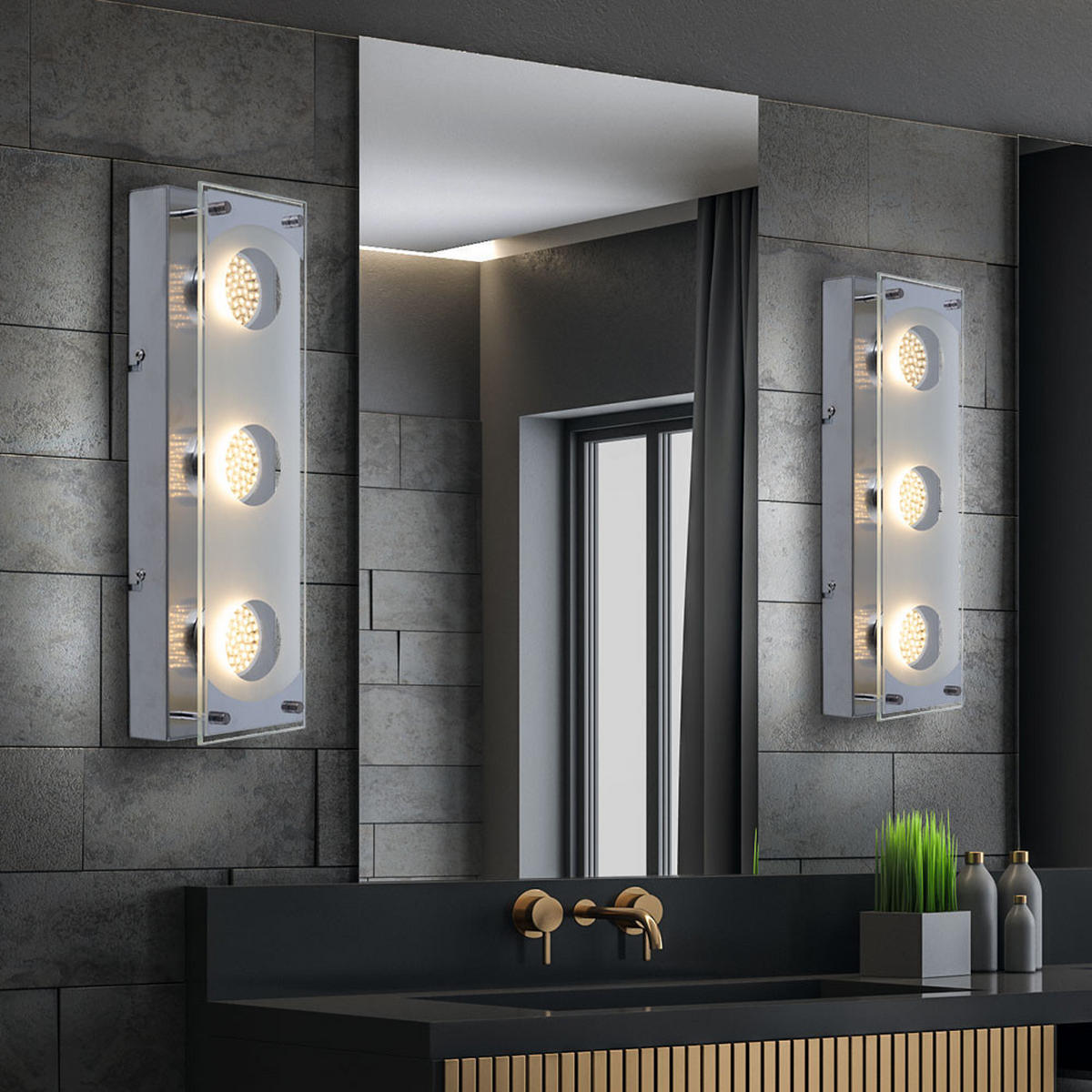 LED DECKENLEUCHTE Silber gebürstet - Silberfarben, Glas (7.5/35/10cm) - Esto