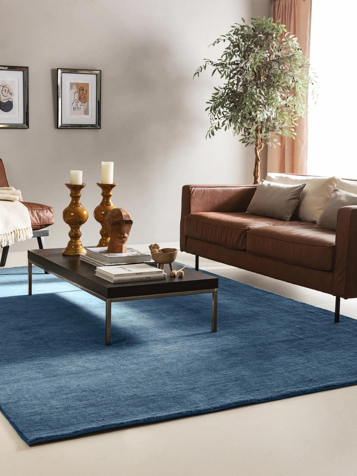 WOLLTEPPICH Jamal Blau 160x230 cm - Blau, Textil (160/230cm) - benuta Nest