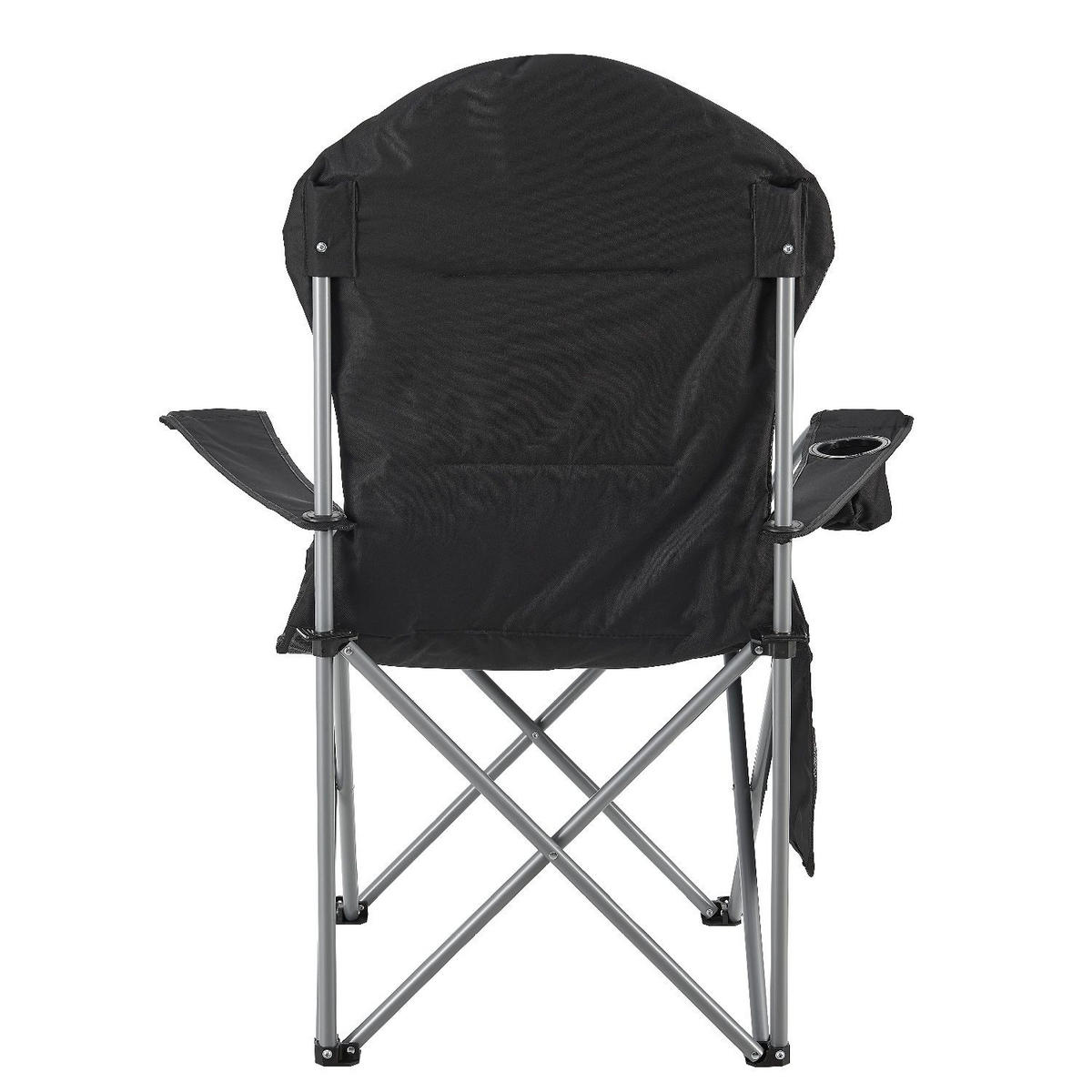 CAMPINGSTUHL Lido schwarz mit Flaschenhalterung & Tragetasche - Schwarz, Textil (62/102/62cm) - Juskys