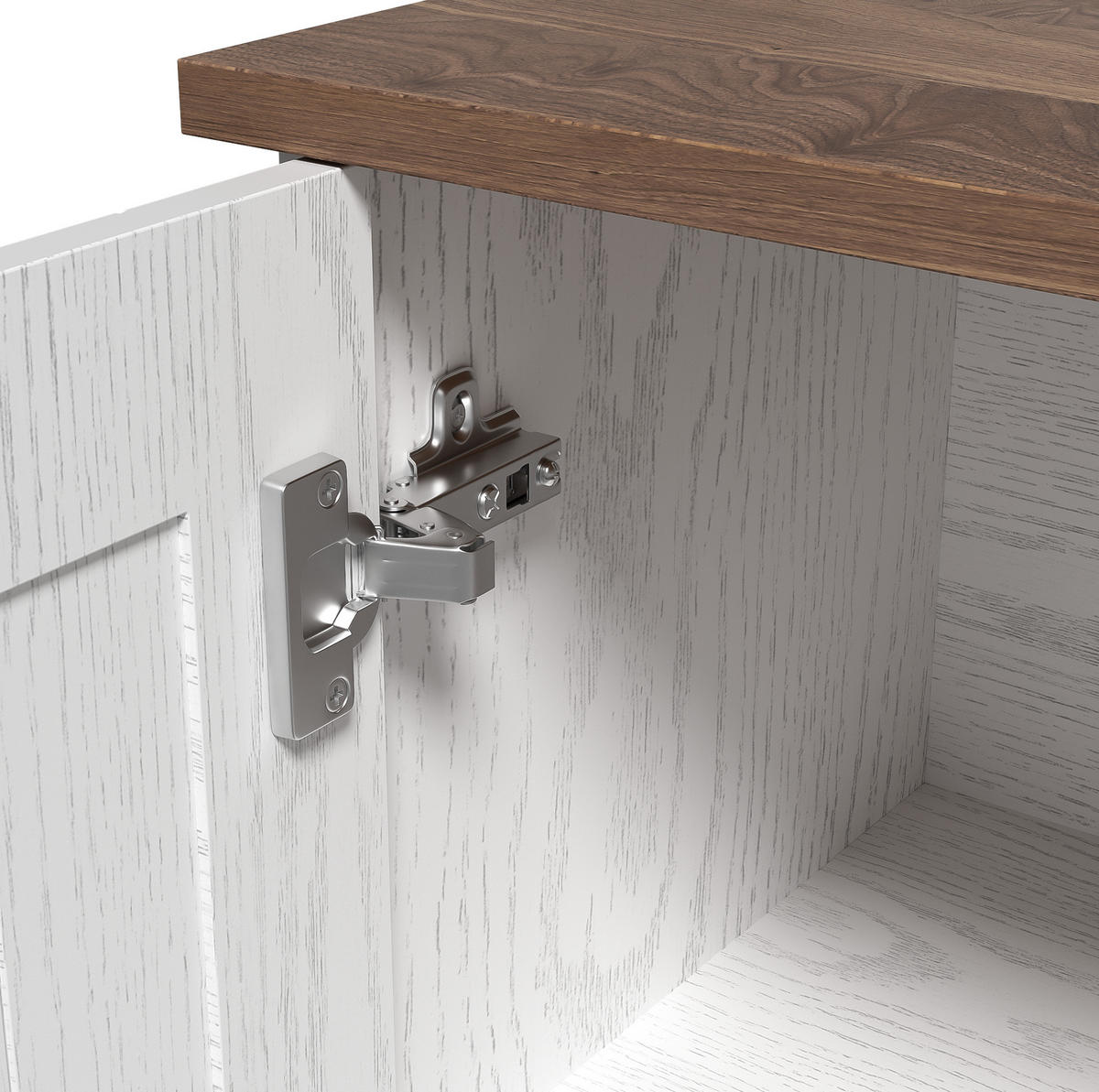 SIDEBOARD 140/40/79.5 cm Weiß/Braun aus Spanplatte mit Soft-Close-Scharnieren - Braun, Holzwerkstoff (40/79.5/140cm) - OKMYHOME