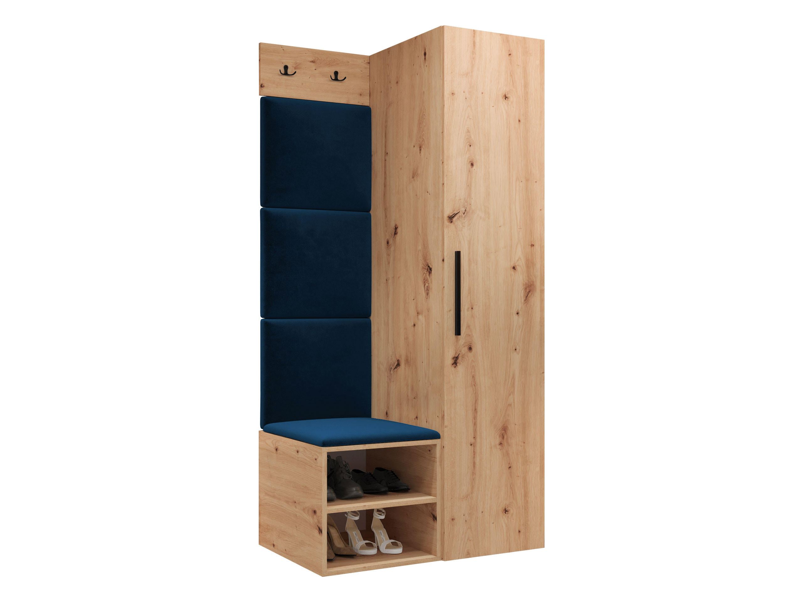 GARDEROBEN-SET Medi III - Blau/Schwarz, Holzwerkstoff/Kunststoff (40/191/50cm) - MIRJAN24