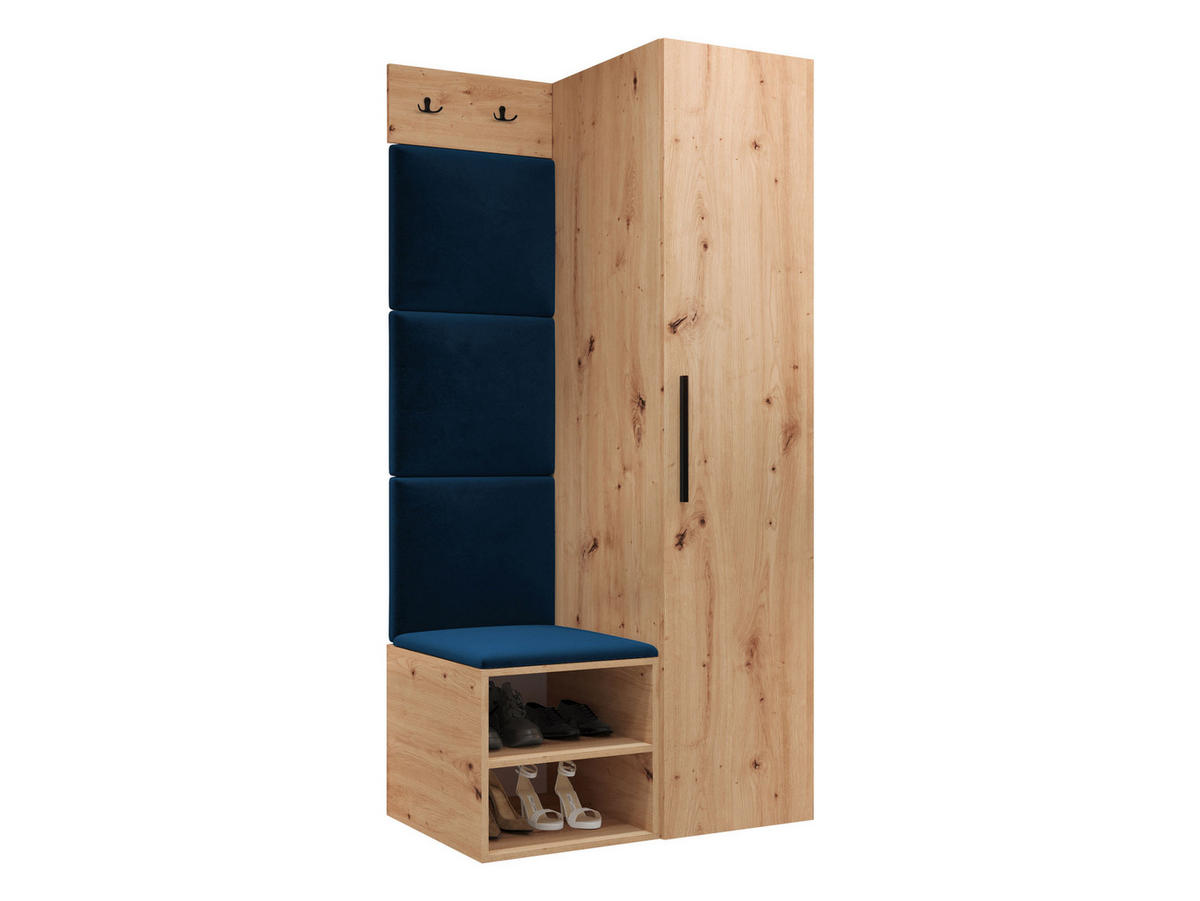 GARDEROBEN-SET Medi III - Blau/Schwarz, Holzwerkstoff/Kunststoff (40/191/50cm) - MIRJAN24