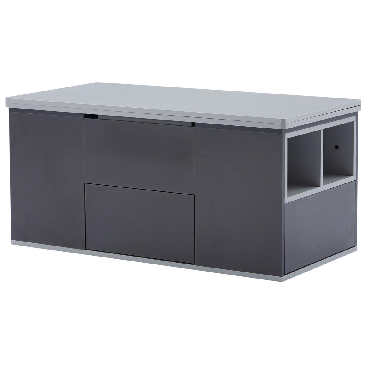 COUCHTISCH aus Spanplatte 100x51x47 cm in Grau mit höhenverstellbarer Tischplatte - Grau, Holzwerkstoff (100/51/47cm) - Modfu