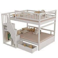 ETAGENBETT Massivholz Weiß 140x200 cm 2-tlg. - Weiß, Holz (140/200cm) - ComfortXL