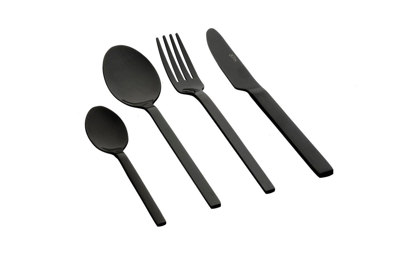 BESTECKSET 24-teilig Emund - Schwarz - Schwarz, Metall - Björn