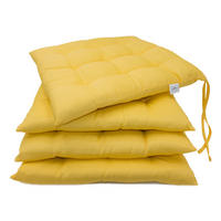 STUHLKISSEN, 4er-Set, 40x40 cm, 100% Polyester, Gelb - Gelb, Textil (40/40/3cm) - Zollner