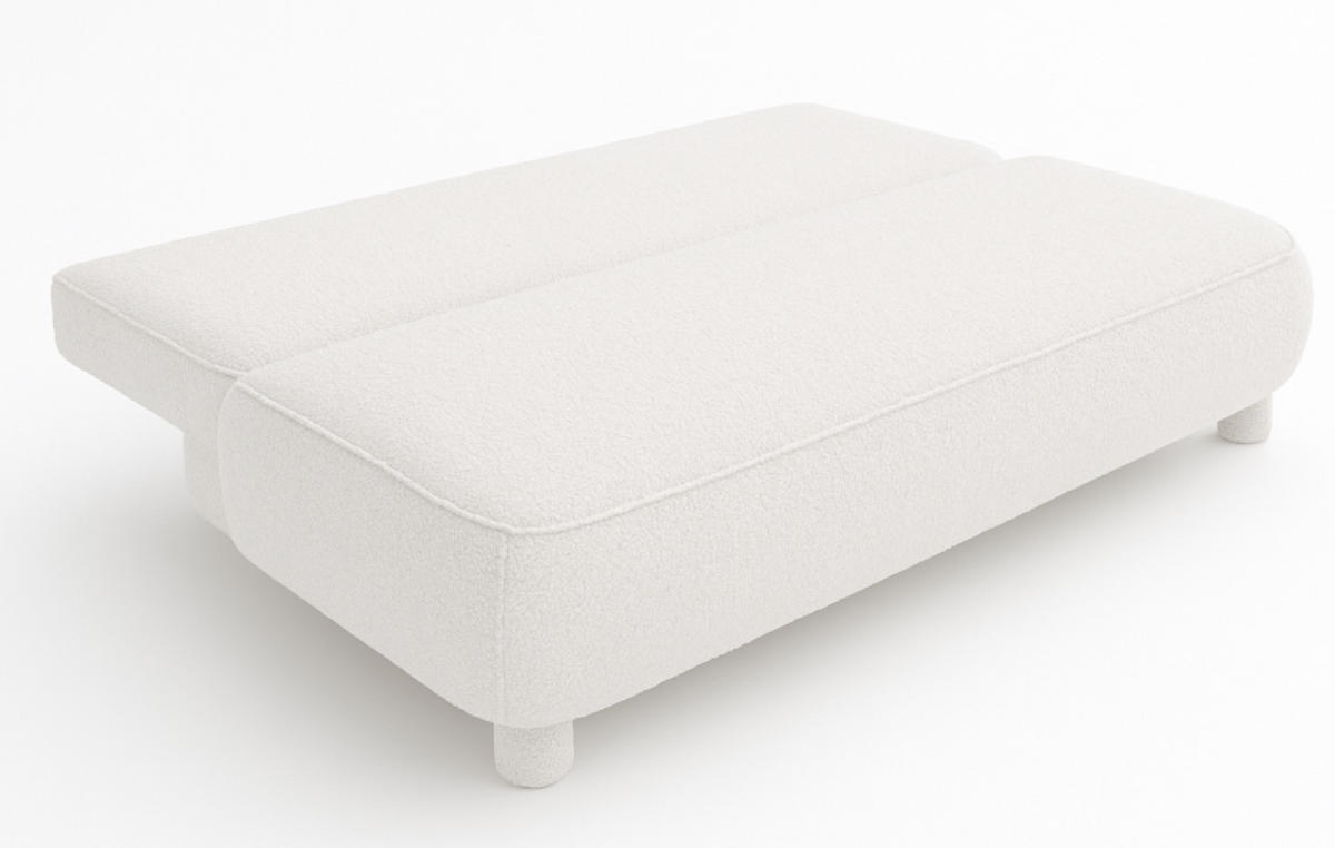 SITZSOFA Weiß MAJA Mit Schlaffunktion Bouclé - Weiß, Textil (209/96/96cm) - Sepro Meble