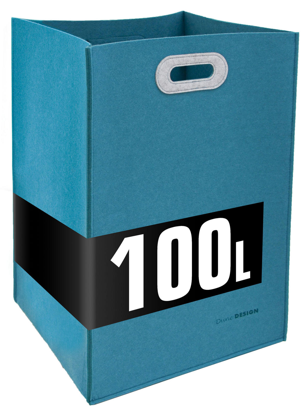 WÄSCHEKORB 100 Liter 43x38x60 cm Petrolfarben - Blau, Kunststoff (38/60/43cm) - Dunedesign