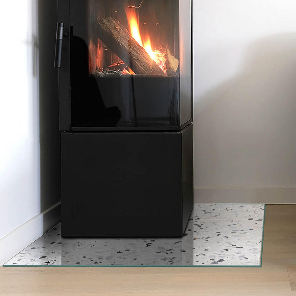 GLASPLATTE für Kamin 60x60 cm - Weiß, Glas (60/60/0.4cm) - TULUP