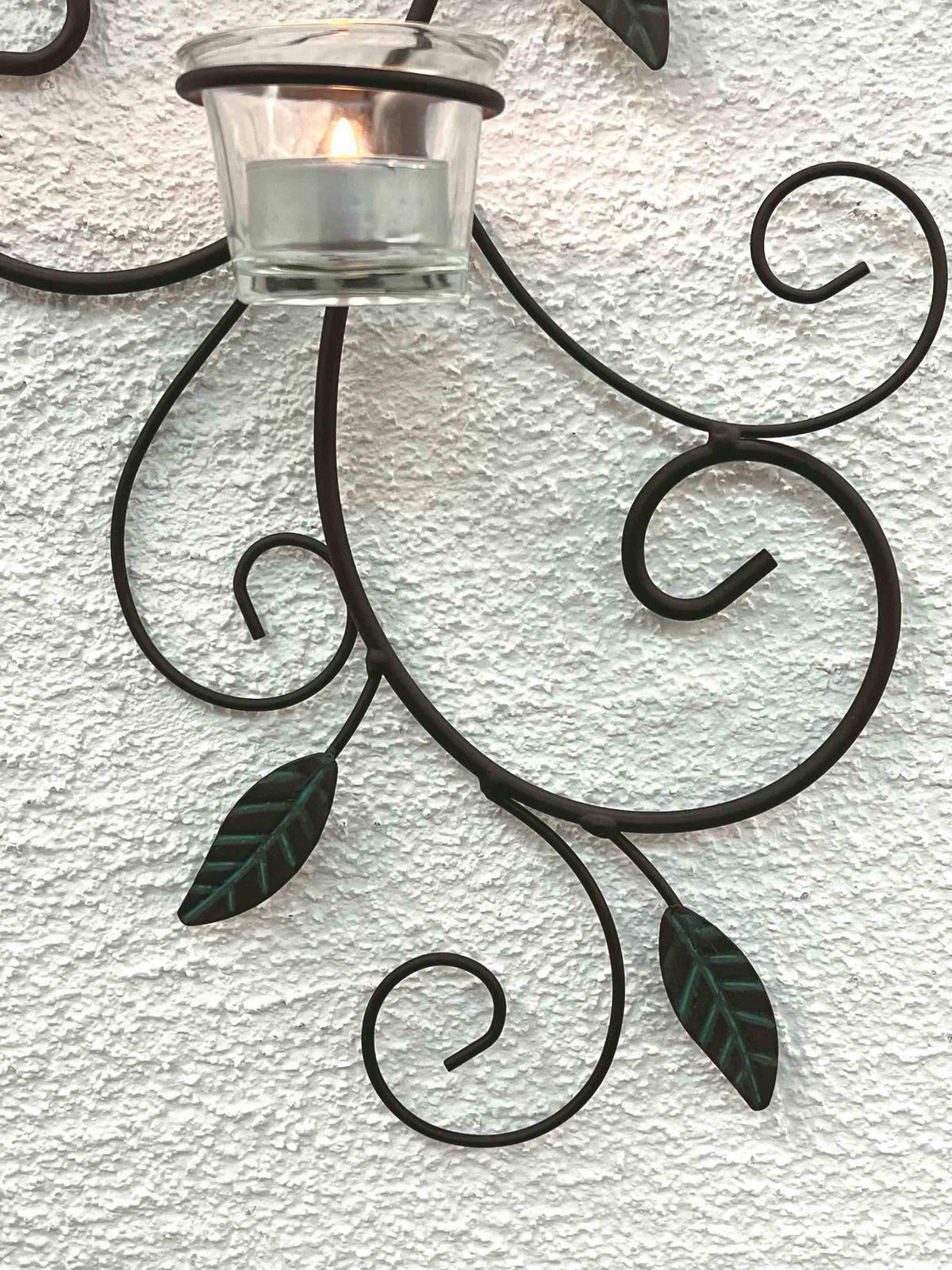 WANDTEELICHTHALTER Metall Dunkelbraun 25/9/75 cm - Braun, Metall (75cm) - DanDiBo