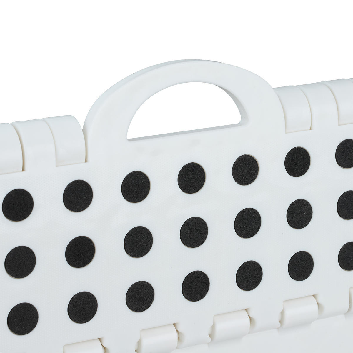 KLAPPHOCKER - Weiß, Kunststoff/Textil (35/22/28cm) - Relaxdays