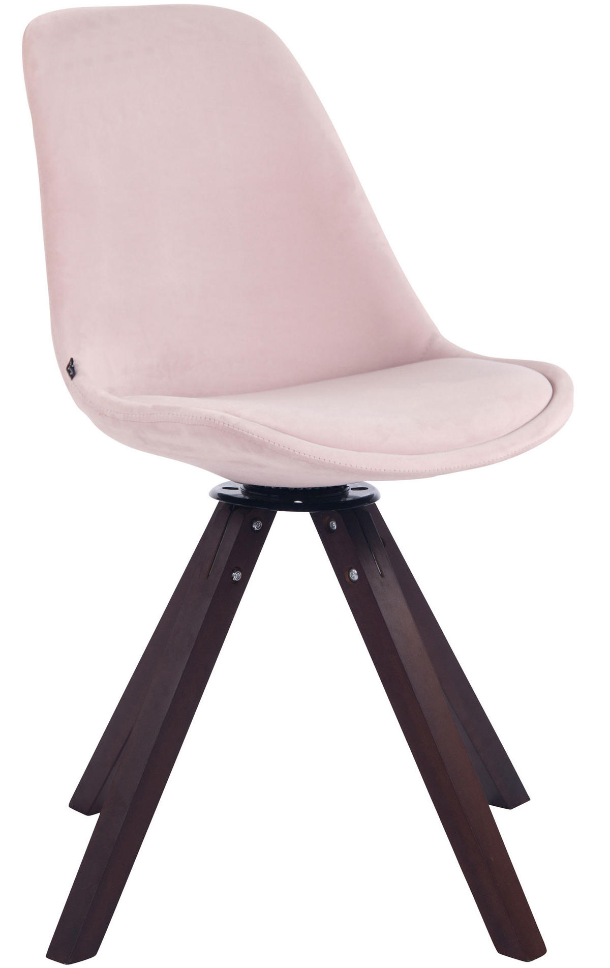 ESSZIMMERSTUHL Troll Samt, Gestell Buchenholz Square Walnuss Pink - Walnussfarben/Rosa, Holz/Buchenholz (48/84/56cm) - TPFLiving