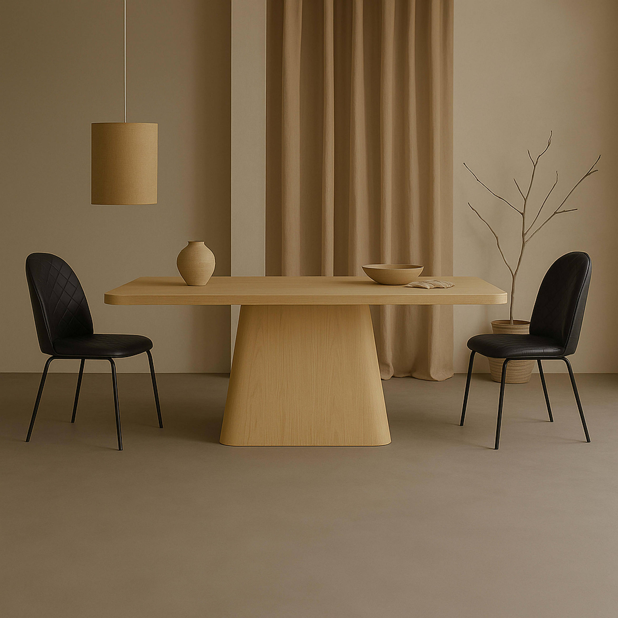 ESSTISCH, helles Holzeffekt - Beige, Holz (180/90/75cm) - Oviala