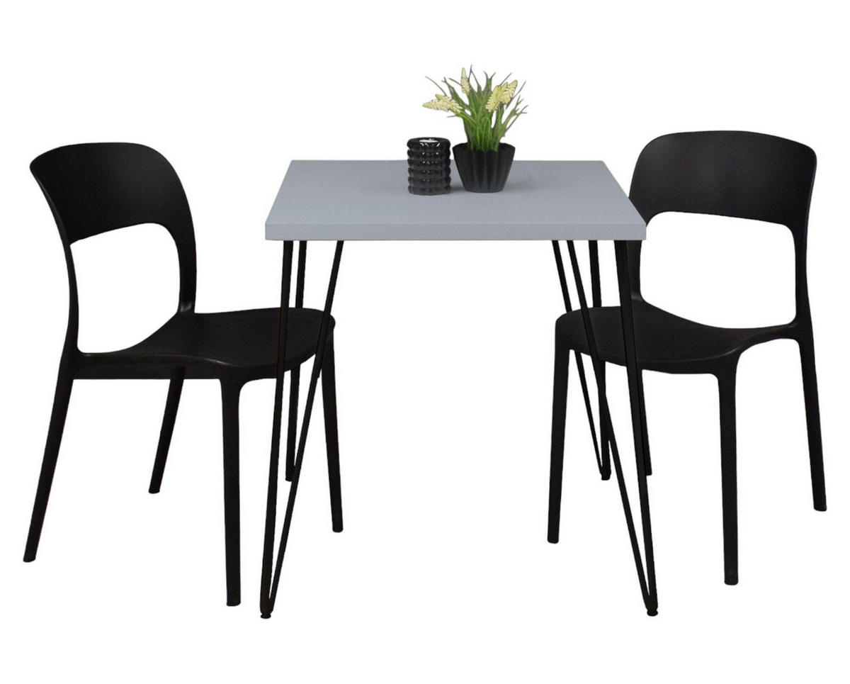 BISTROTISCH Eirena 70x70x75 schwarz matt/aqua matt lack - Blau, Metall (70/70/75cm) - 58aufmkessel