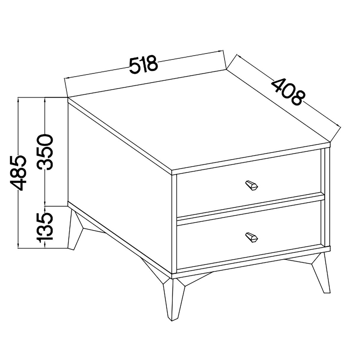 NACHTTISCH TORINO 51,8/48,5/40,8 cm Beige - Beige, Holzwerkstoff (51.8/48.5/40.8cm) - MASSENO