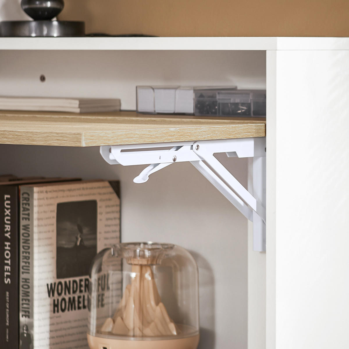 KLAPPTISCH Weiß - Weiß, Holz/Holzwerkstoff (54/70/85cm) - SoBuy